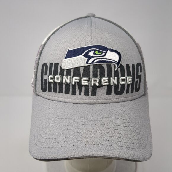Seattle Seahawks Fitted Hat Gray OSFASuper Bowl XLVIII Logo New Era 39Thirty - Picture 2 of 10